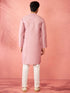 Men's Onion Silk Blend Kurta with Cream Pyjama